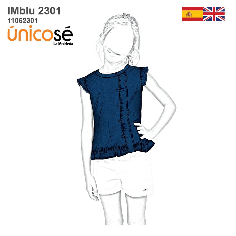 MOLDE BLUSA VOLADOS NIÑA 2301