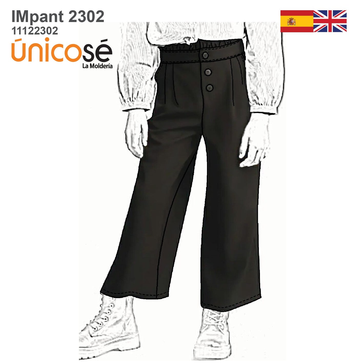 MOLDE PANTALON PALAZZO NIÑA 2302