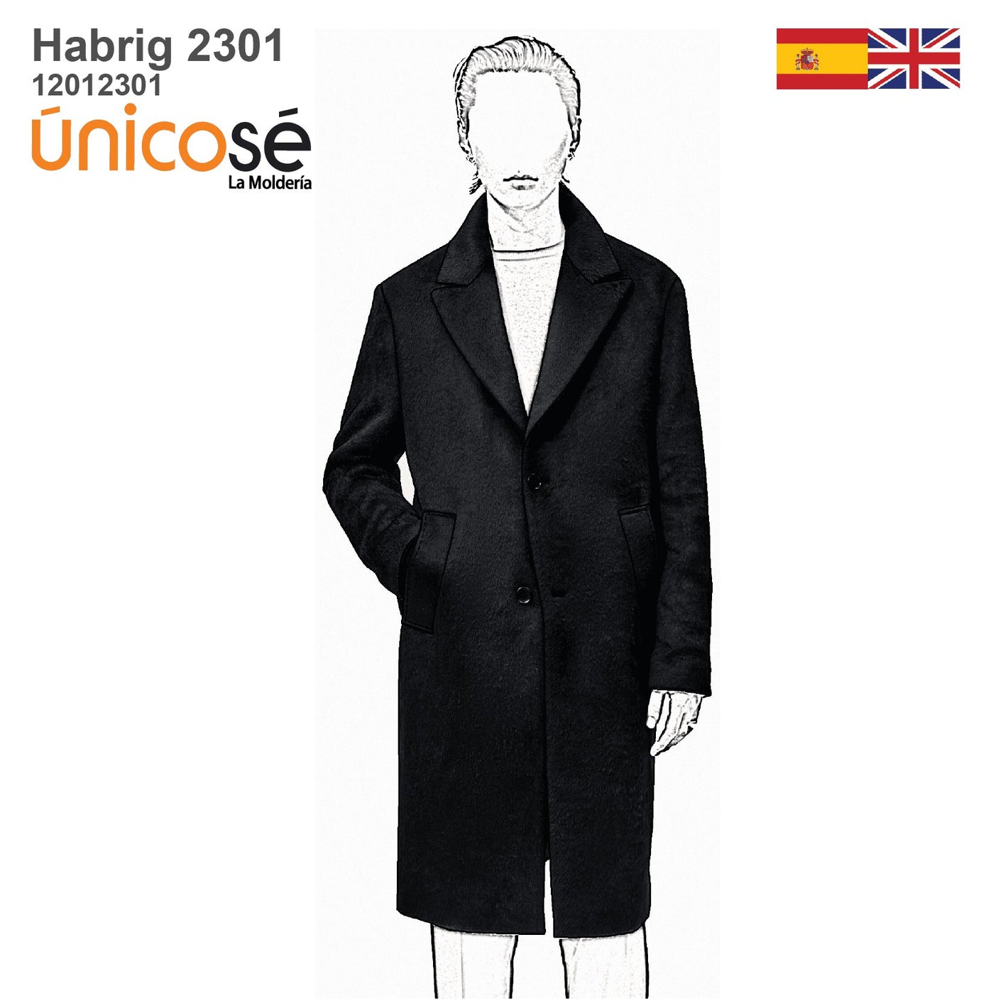 MOLDE ABRIGO BASICO HOMBRE 2301