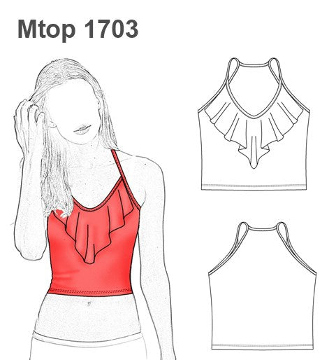 MOLDE TOP CON VOLANTE MUJER 1703