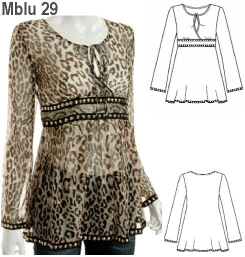 MOLDE BLUSA LARGA MUJER 0929