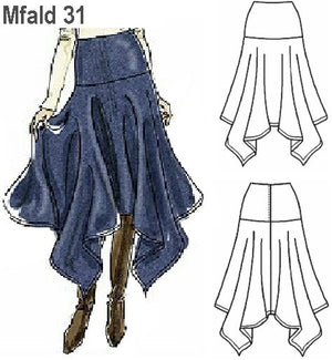 MOLDE FALDA CON PUNTAS MUJER 0931