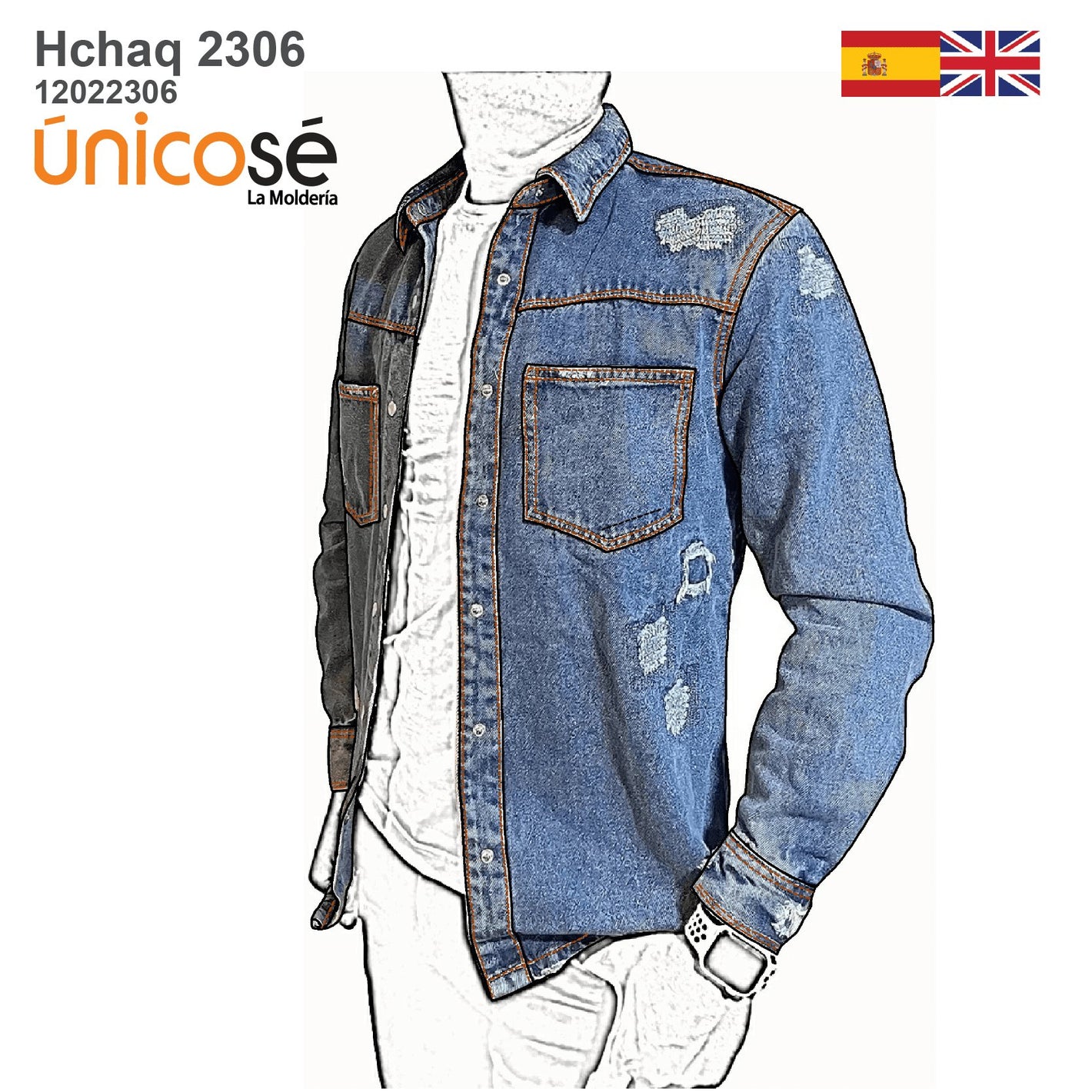 MOLDE CHAQUETA JEANS HOMBRE 2306