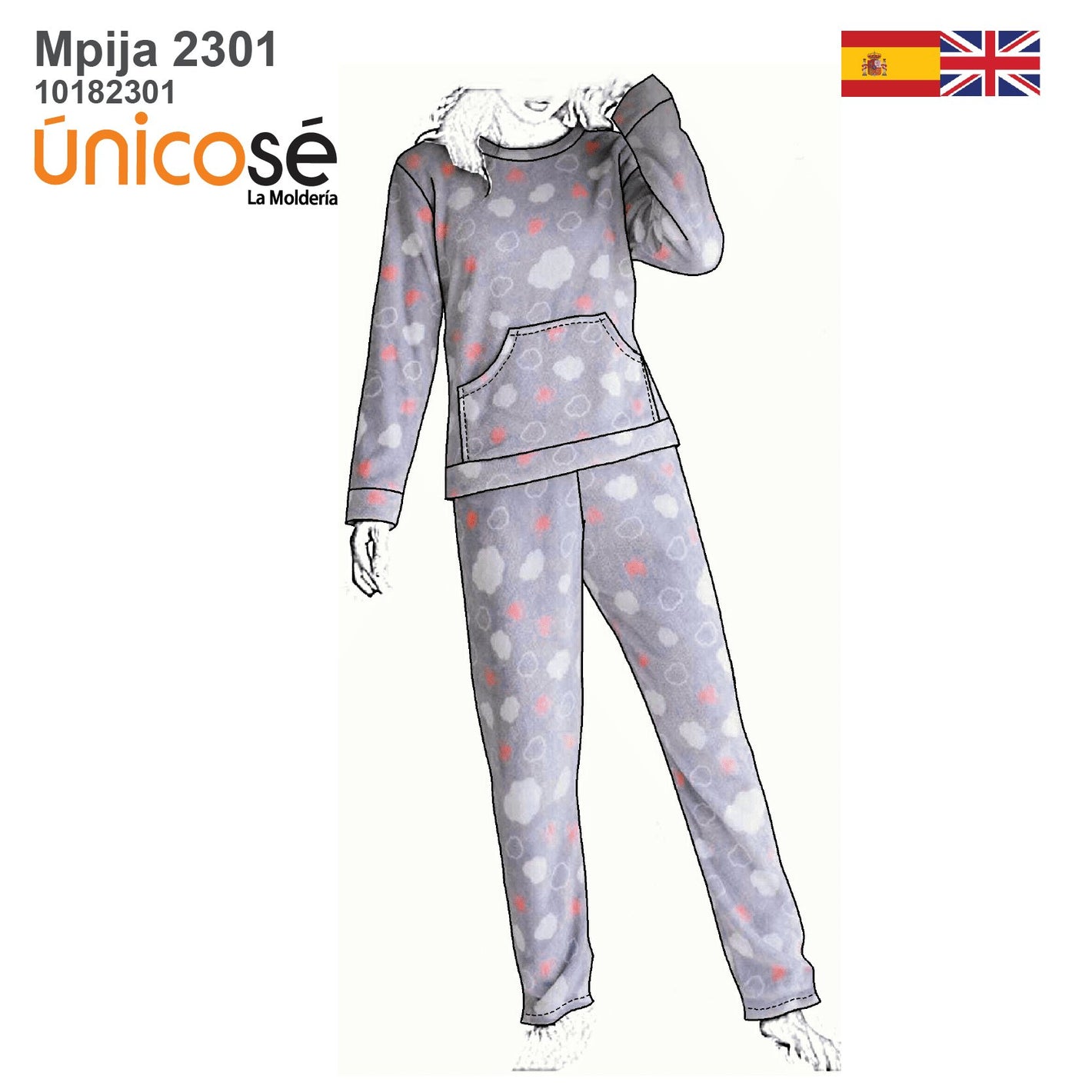 MOLDE PIJAMA 2 PIEZAS MUJER 2301