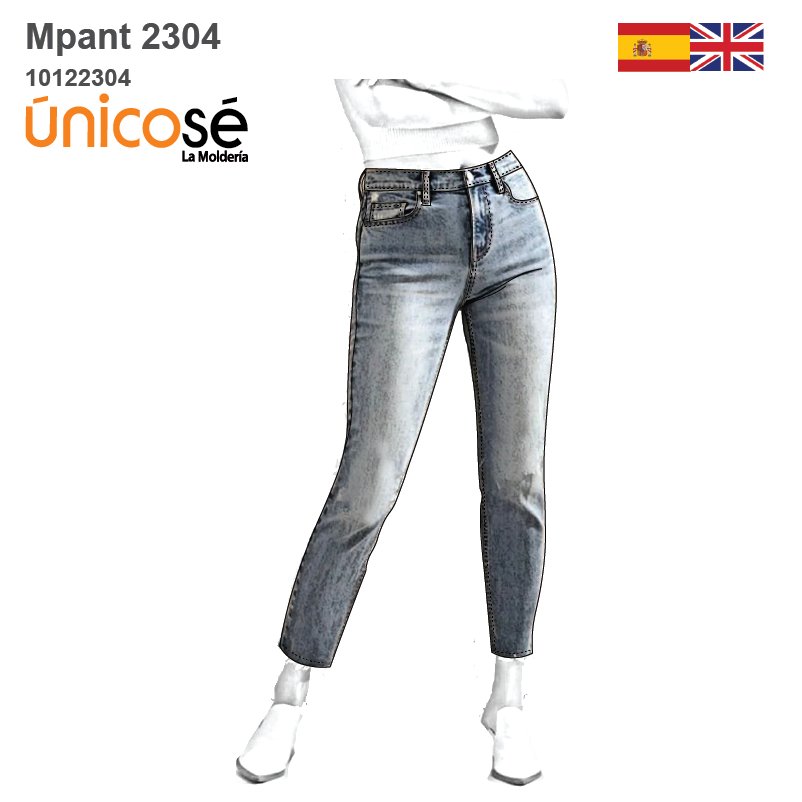 MOLDE PANTALON JEAN MOM MUJER 2304