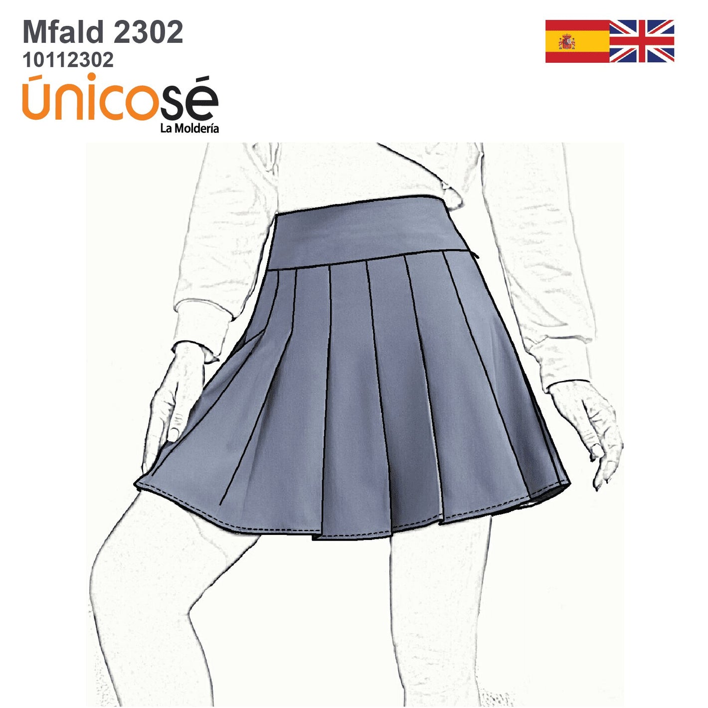 MOLDE FALDA TABLAS MUJER 2302