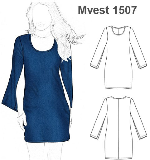 Moldes Vestido Manga Obispo Patrón De Vestido Línea A Vestido