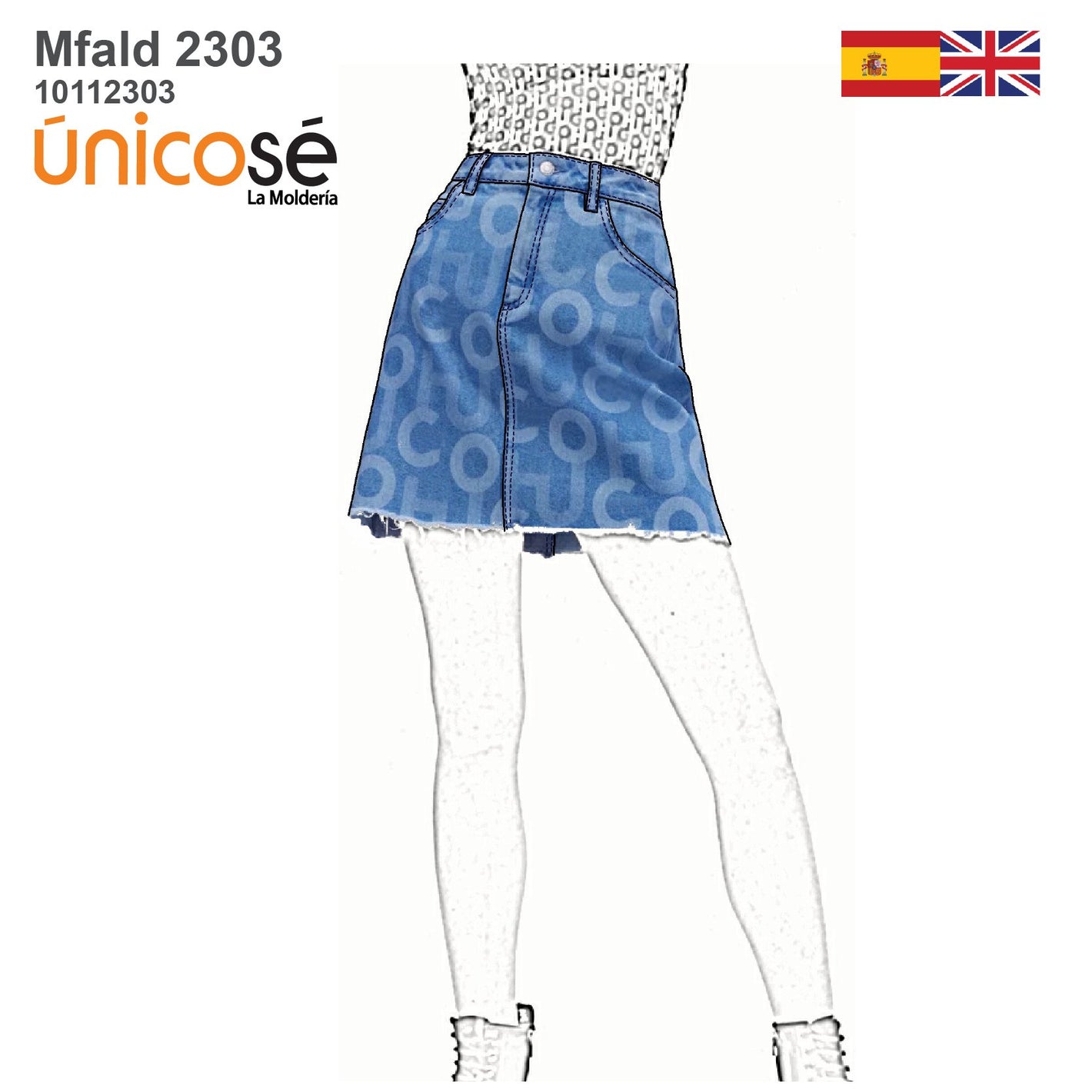 MOLDE FALDA JEAN A MUJER 2303