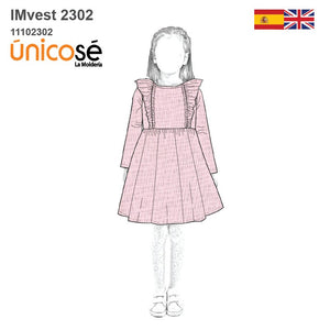 MOLDE VESTIDO EVASE NIÑA 2302