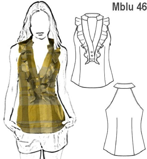 MOLDE BLUSA SIN MANGAS MUJER 0946