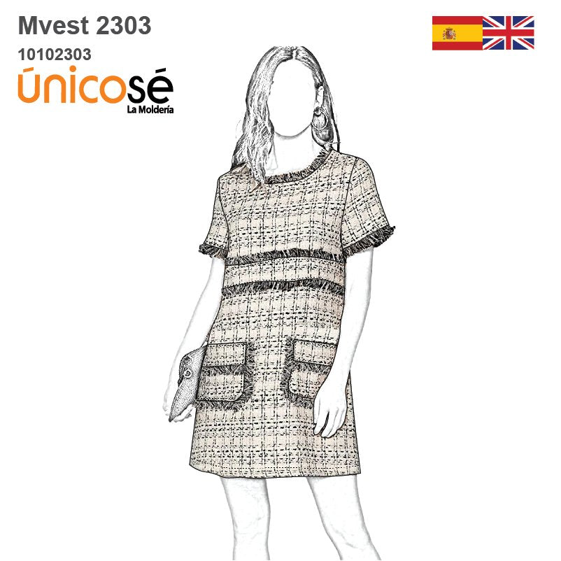 MOLDE VESTIDO CORTO MUJER 2303