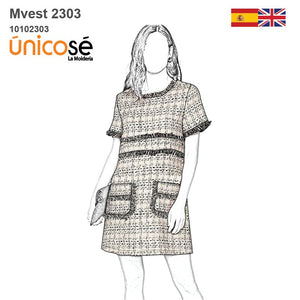 MOLDE VESTIDO CORTO MUJER 2303