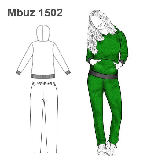 MOLDE SUDADERA / BUZO BASICO MUJER 1502