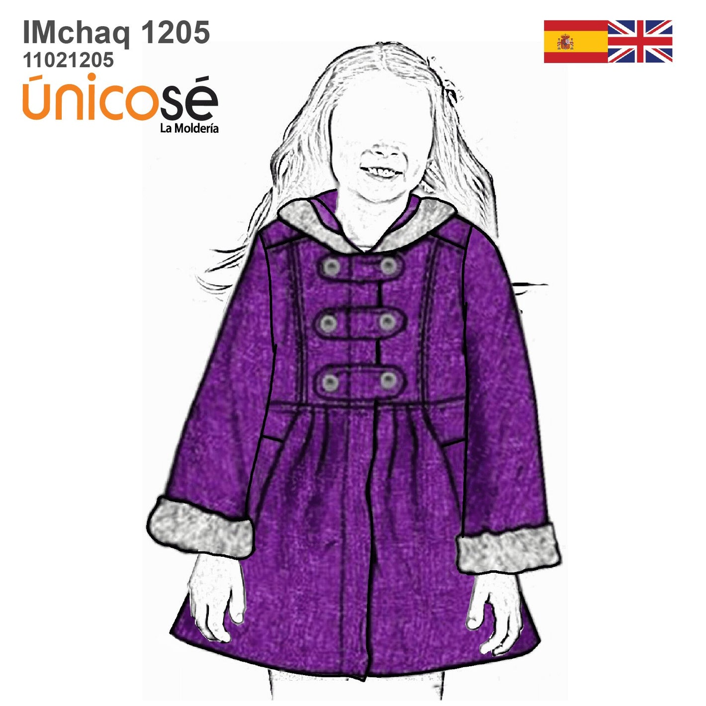 MOLDE CHAQUETA ABRIGO NIÑA 1205