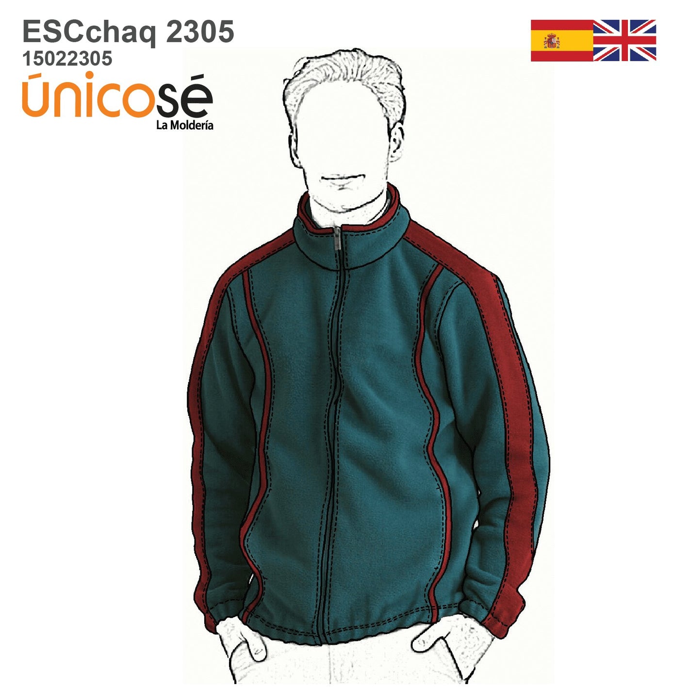 MOLDE CHAQUETA ESCOLAR CORTES 2305