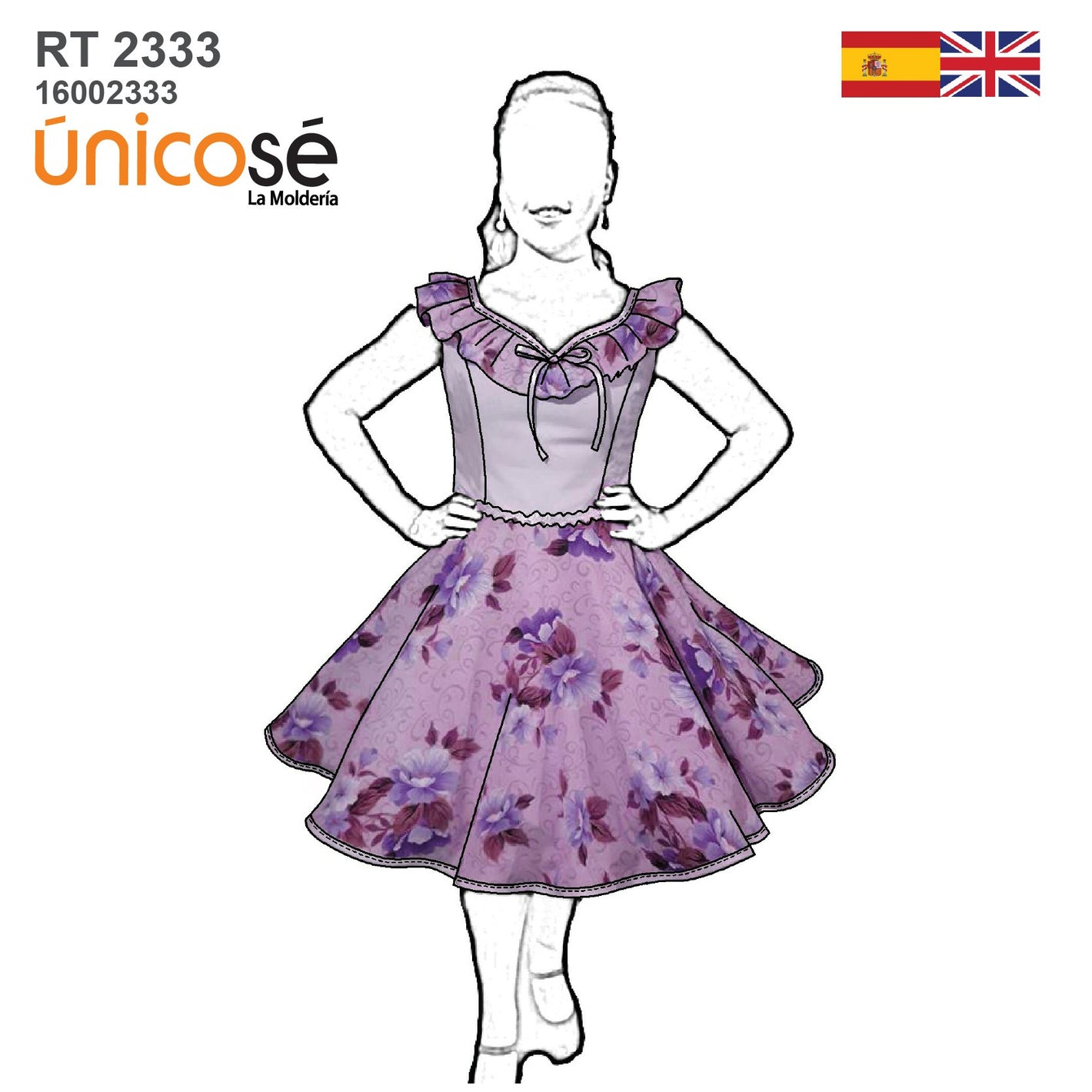 MOLDE VESTIDO HUASA PLATO RT 2333