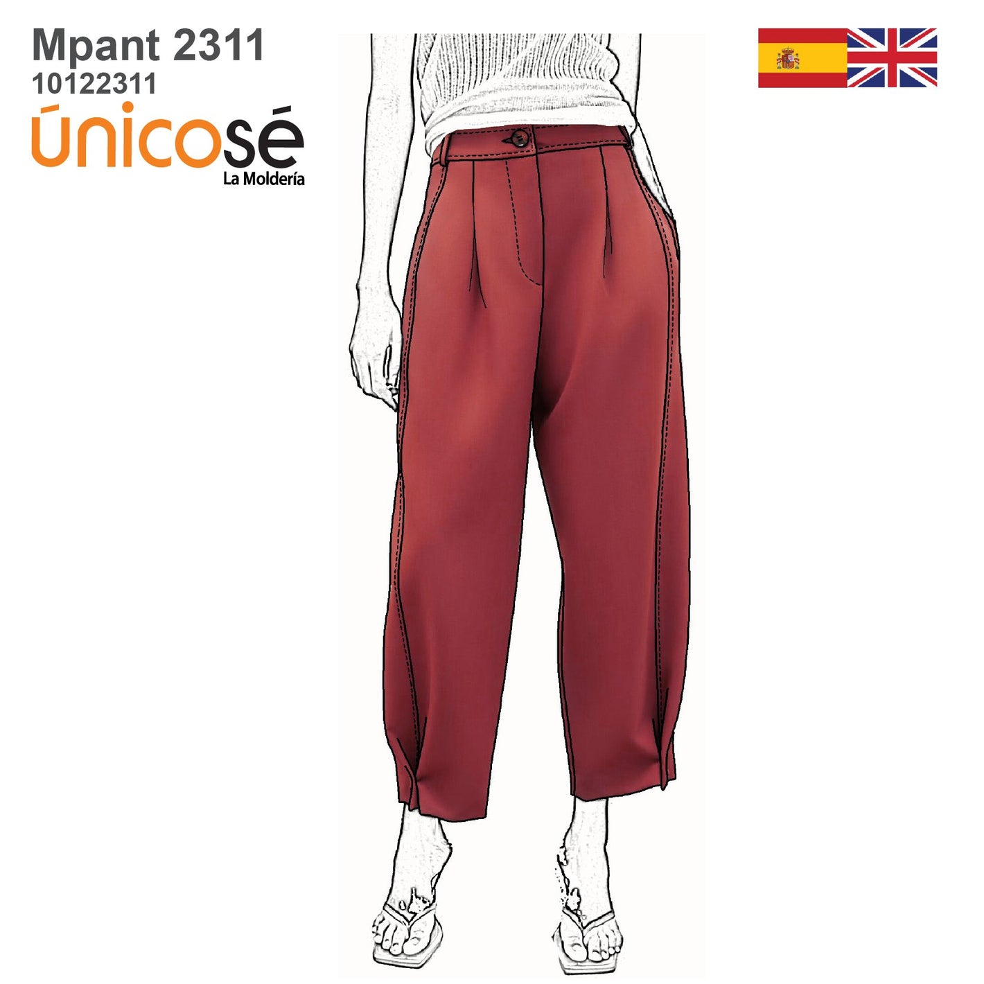 MOLDE PANTALON CARROT MUJER 2311