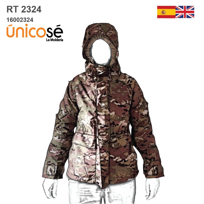 MOLDE PARKA TIPO MILITAR UNISEX RT 2324