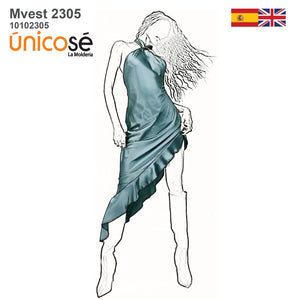 MOLDE VESTIDO ASIMETRICO MUJER 2305