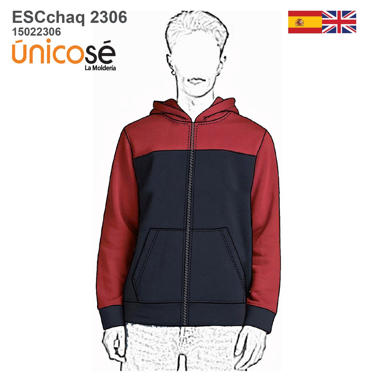 MOLDE CHAQUETA ESCOLAR CORTES 2306