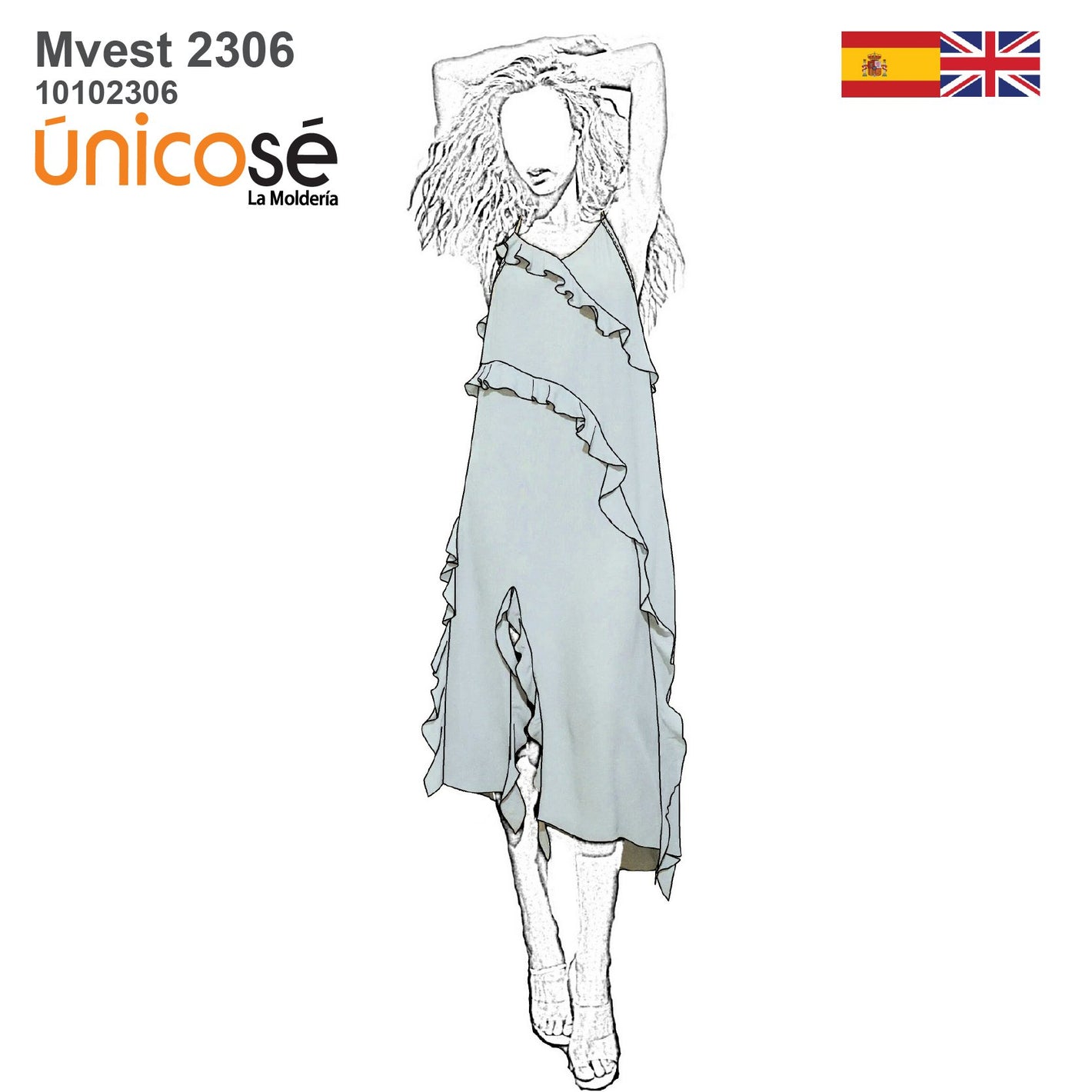 MOLDE VESTIDO MIDI MUJER 2306