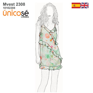 MOLDE VESTIDO CORTO MUJER 2308