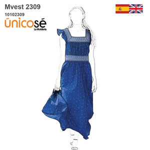 MOLDE VESTIDO LARGO MUJER 2309