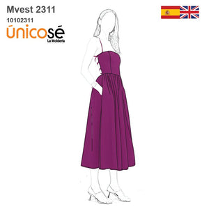MOLDE VESTIDO EVASE MUJER 2311