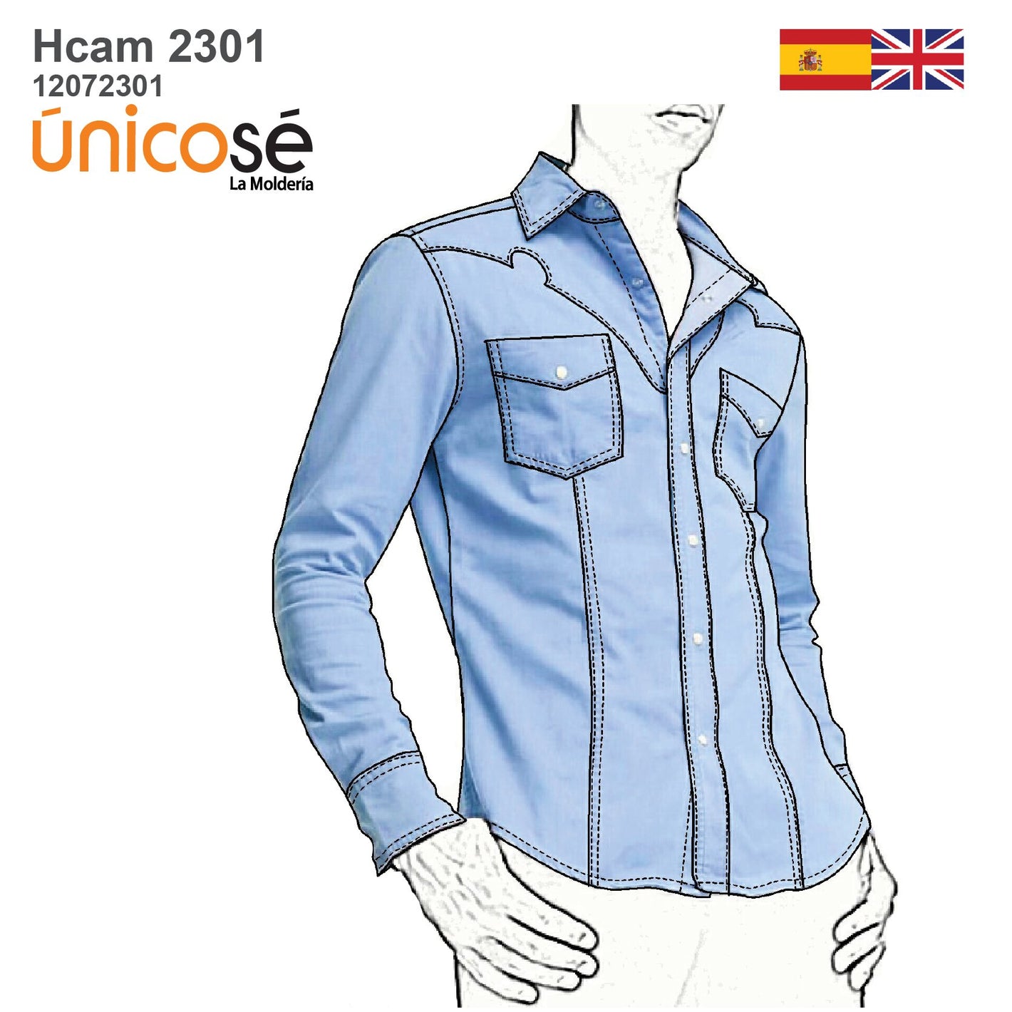 MOLDE CAMISA VAQUERA HOMBRE 2301