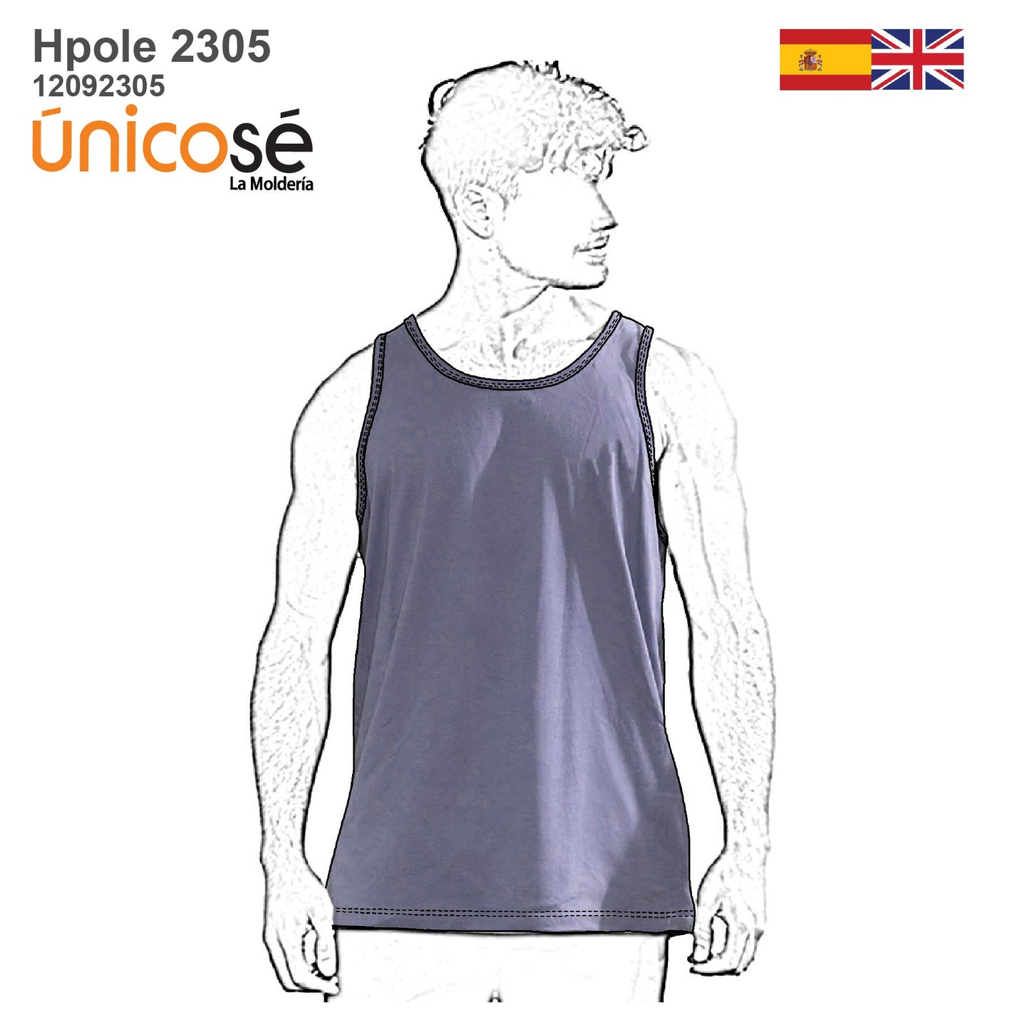 MOLDE POLERA MUSCULOSA HOMBRE 2305