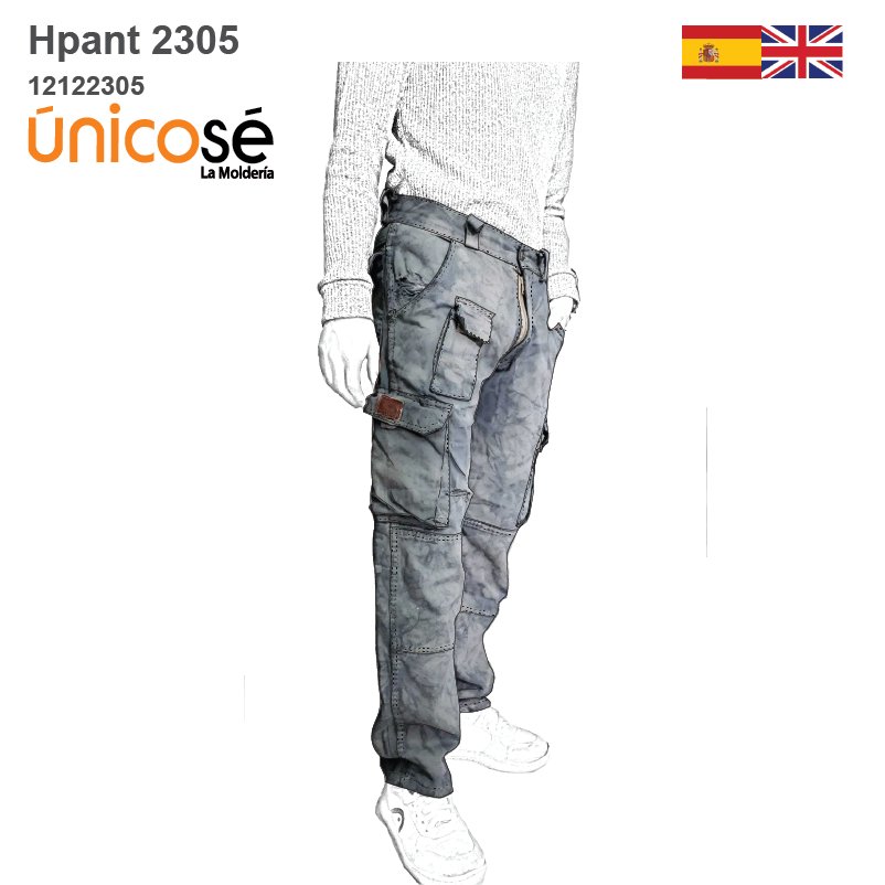 MOLDE PANTALON CARGO HOMBRE 2305