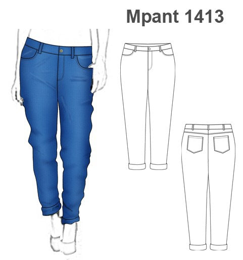 MOLDE PANTALON JEANS MUJER 1413