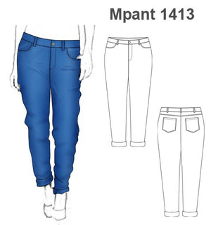 MOLDE PANTALON JEANS MUJER 1413