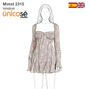 MOLDE VESTIDO CORTO MUJER 2315
