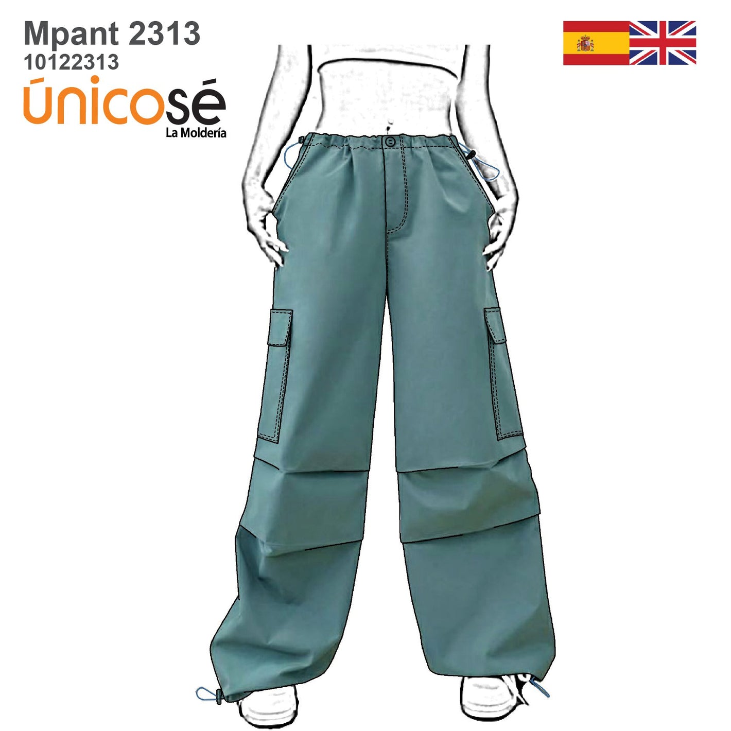 MOLDE PANTALON CARGO MUJER 2313