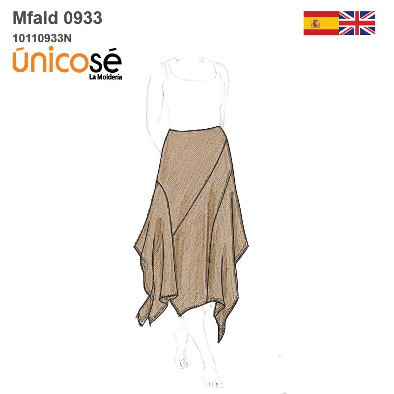 MOLDE FALDA CORTES MUJER 0933