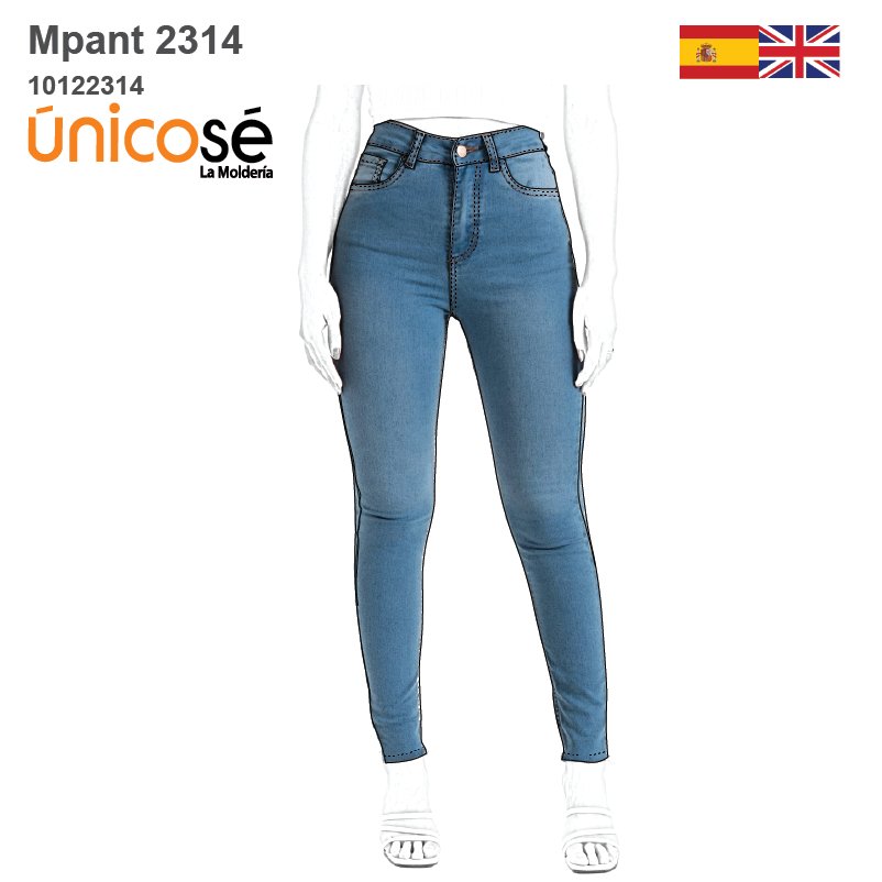 MOLDE PANTALON JEAN SKINNY MUJER 2314