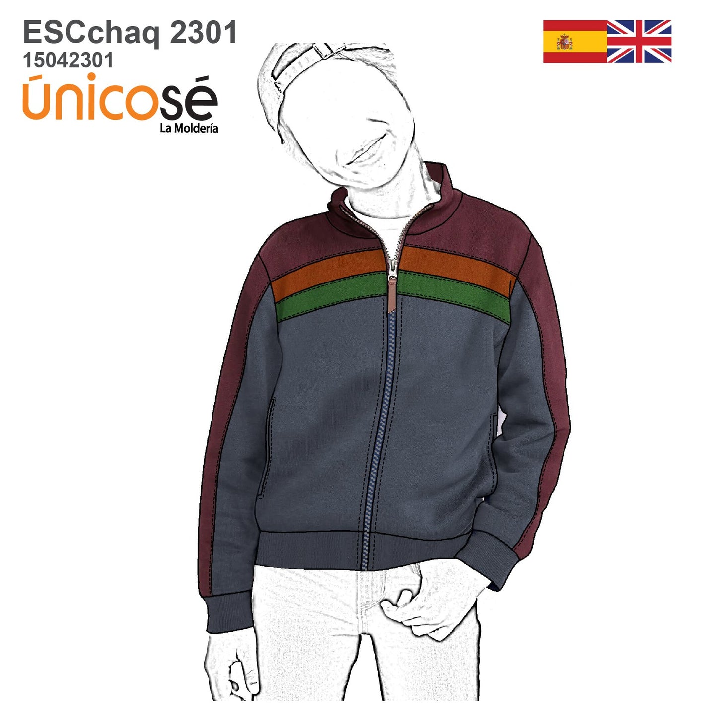 MOLDE CHAQUETA ESCOLAR CORTES 2301