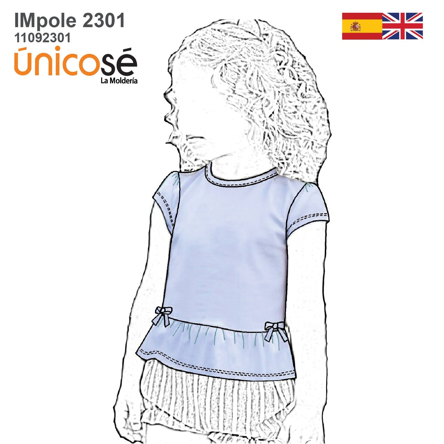 MOLDE POLERA VUELO NIÑA 2301