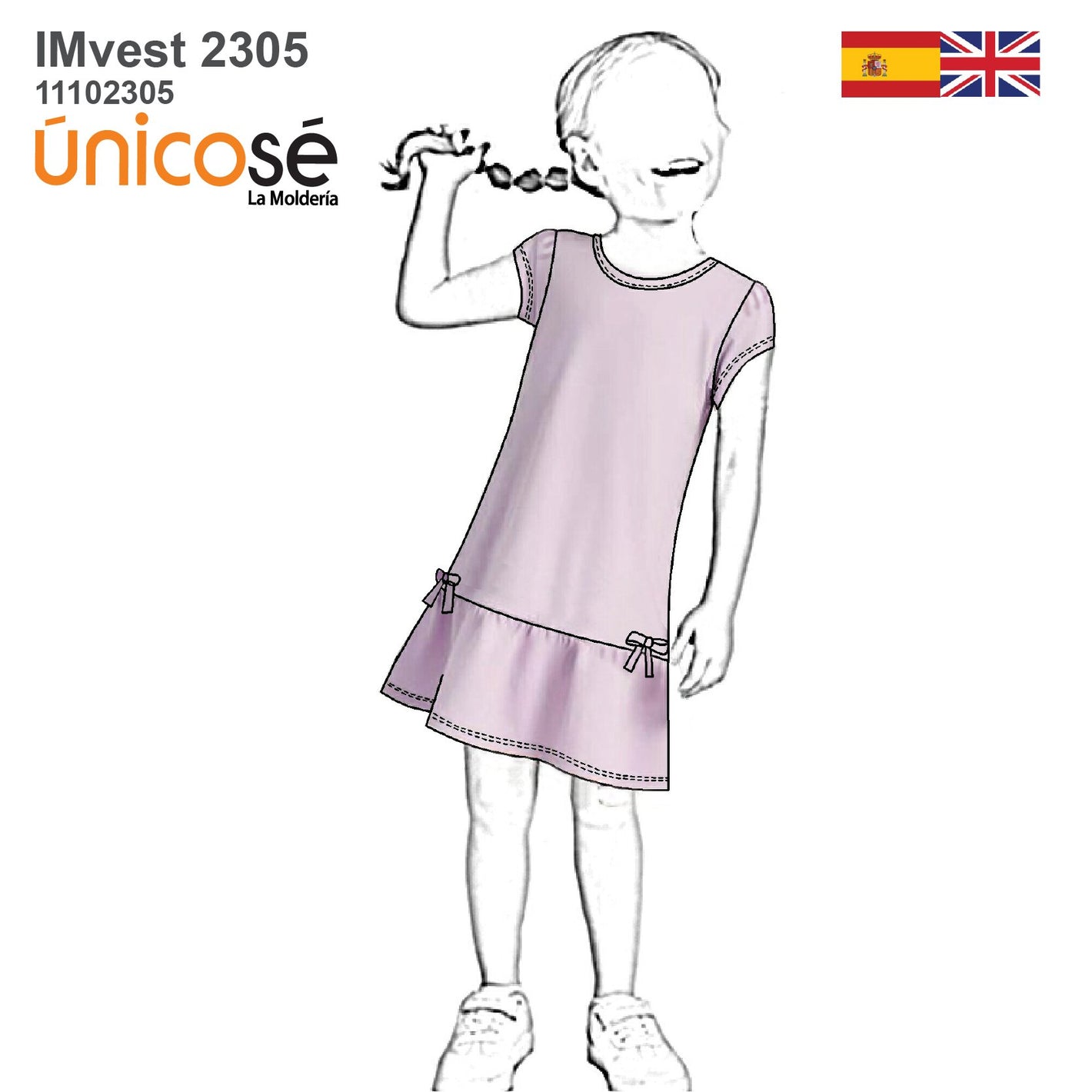 MOLDE VESTIDO SIMPLE NIÑA 2305