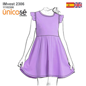 MOLDE VESTIDO EVASE NIÑA 2306