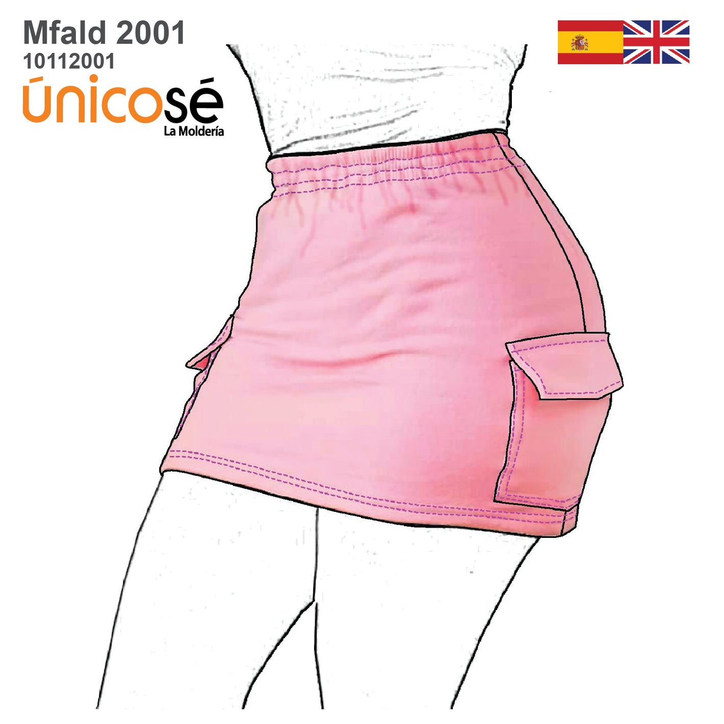 MOLDE FALDA CARGO MUJER 2001