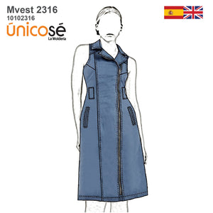 MOLDE VESTIDO MIDI MUJER 2316