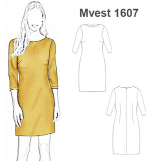 MOLDE VESTIDO RECTO MUJER 1607