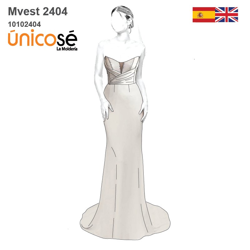 MOLDE VESTIDO LARGO MUJER 2404