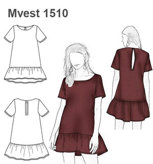 MOLDE VESTIDO VUELOS MUJER 1510