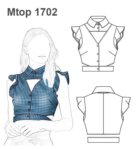 MOLDE TOP CUELLO CAMISA MUJER 1702