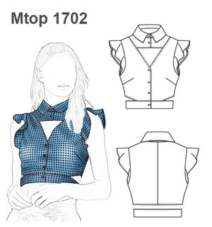 MOLDE TOP CUELLO CAMISA MUJER 1702