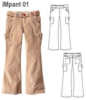 MOLDE PANTALON JEANS NIÑA 0901