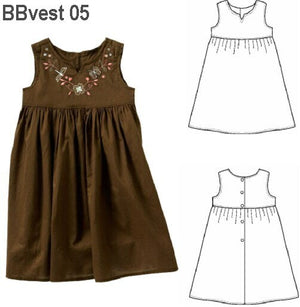 MOLDE VESTIDO EVASE BEBE 0905